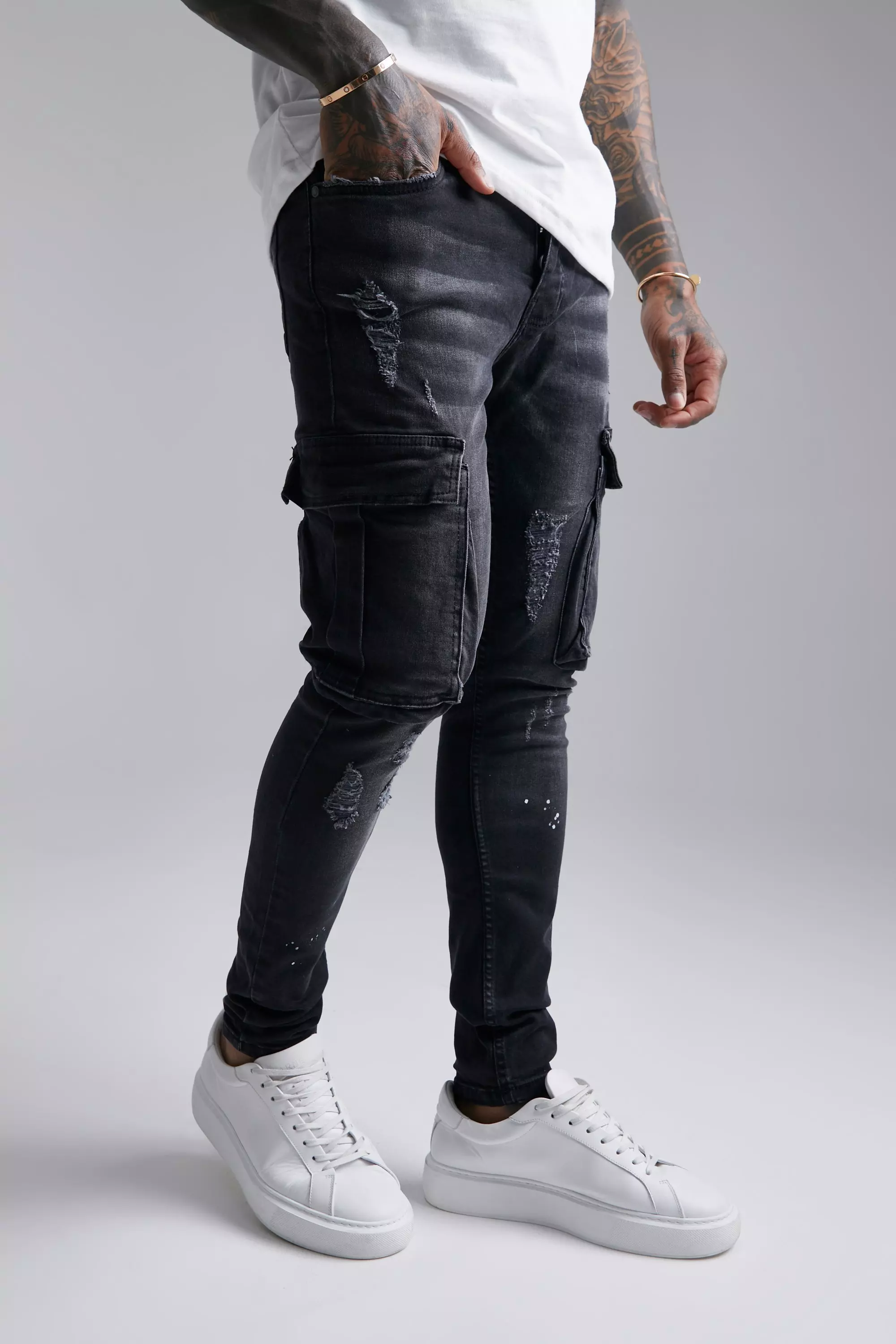 Mens skinny paint splatter on sale jeans